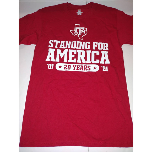 ATM Standing for America 20 Years Red Hanes Size S - Picture 1 of 6